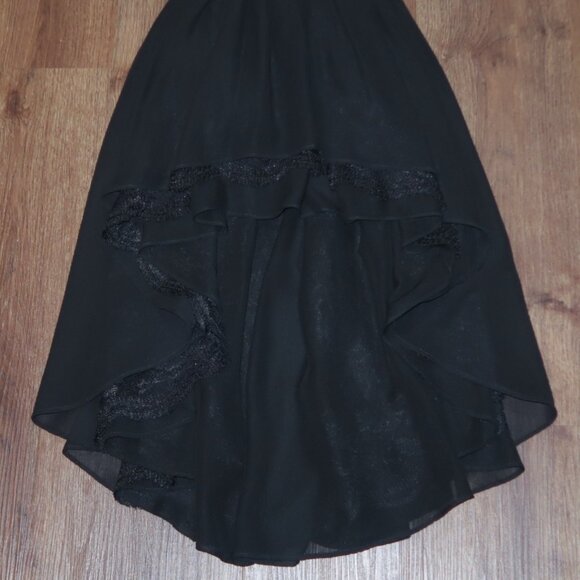 Girls Pleiades Designs Black Ballerina Eliza Velour Hi Lo Chiffon Lace Dress 4T - Picture 5 of 5
